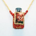 Red Riding Hood Beaded Bottle Necklace