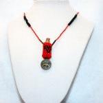 Beaded Bottle Aries Necklace In Red And Black With..