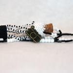 Beaded Bottle Necklace In Black And White With..