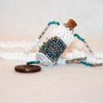 Astrological Beaded Bottle Necklace In White,..