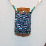 Necklace Beaded Fairy Bottle In Purple And Teal