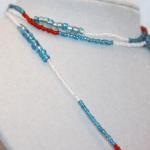 Necklace Beaded Bottle In Red, White, And Blue..