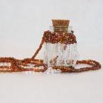 Necklace Bird Cage Beaded Bottle In Copper And..
