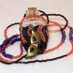 Necklace Beaded Herb Bottle With Mask