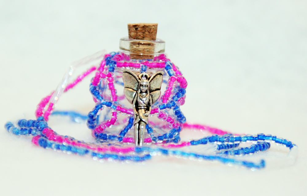 Necklace Beaded Bottle Fairy